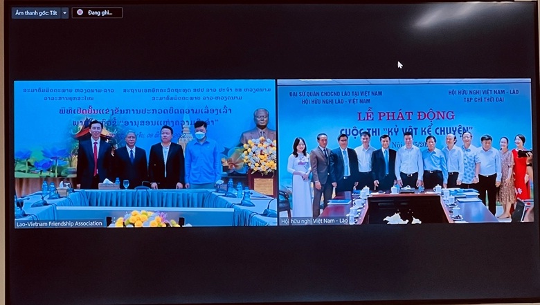 Lễ phát động được tổ chức theo hình thức trực tiếp và trực tuyến với hai đầu cầu tại thủ đô Hà Nội và thủ đô Vientiane (Ảnh: dangcongsan.vn)