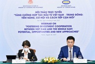 Hội thảo trực tuyến “Tăng cường hợp tác đầu tư Việt Nam - Trung Đông: Cơ hội, tiềm năng và cách tiếp cận mới”