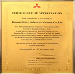 Doosan Vina đạt chứng nhận chế tạo và cung ứng các thiết bị áp lực lò hơi Waste to Energy