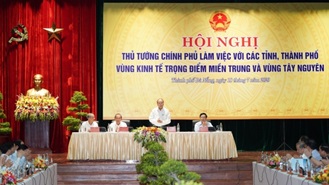 Thủ tướng Chính phủ làm việc với lãnh đạo các tỉnh, thành phố Vùng kinh tế trọng điểm miền Trung và Vùng Tây Nguyên